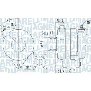 Alternator (14V, 150A) potrivit HYUNDAI GRAND SANTA FE, IX35, SANTA FE II, SANTA FE III; KIA CARNIVAL III, SORENTO II, SPORTAGE II 2.0D 2.2D 01.06- imagine