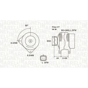 Alternator (14V, 150A) potrivit NISSAN INTERSTAR, PRIMASTAR; OPEL MOVANO A, VIVARO A; RENAULT LAGUNA II, MASTER II, MEGANE II, MEGANE III, SCENIC II, SCENIC III, TRAFIC II 1.9D-2.5D 10.01- imagine