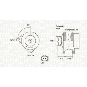 Alternator (14V, 150A) potrivit VOLVO C30, S80 II, V40, V50; FORD B-MAX, C-MAX II, ECOSPORT, FIESTA VI, FOCUS III, FOCUS III KOMBI, GALAXY II, GRAND C-MAX, MONDEO IV, MONDEO V 1.4D-2.0D 05.06- imagine