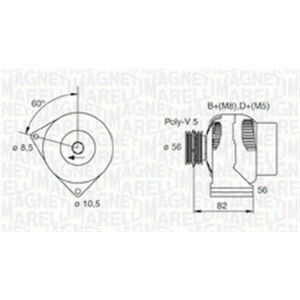 Alternator (14V, 70A) potrivit CITROEN BERLINGO, BERLINGO MINIVAN, SAXO, XSARA, XSARA HATCHBACK; FIAT DUCATO; PEUGEOT 106 II, 306, PARTNER, PARTNER MINIVAN 1.1-1.9D 04.93-12.15 imagine