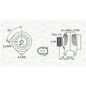 Alternator (14V, 90A) potrivit AUDI A3, ALLROAD C5; FORD GALAXY I; SEAT ALHAMBRA, CORDOBA, CORDOBA VARIO, IBIZA II, IBIZA III, IBIZA IV, IBIZA IV SC, INCA, LEON, TOLEDO II 1.4D-3.2 03.95- imagine