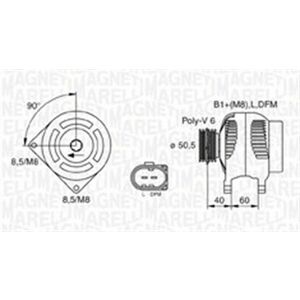 Alternator (14V, 90A) potrivit PEUGEOT 206; SEAT ALHAMBRA, AROSA, CORDOBA, CORDOBA VARIO, IBIZA II, IBIZA III, IBIZA IV, IBIZA IV SC, IBIZA IV ST, INCA; SKODA FABIA I 1.0-2.0 07.90-05.15 imagine