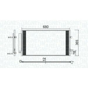 Condensator climatizare (cu uscator) potrivit FIAT 500X; JEEP RENEGADE 1.3D-2.0D 07.14- imagine