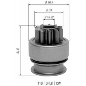 Pinion electromotor potrivit CITROEN XM; HYUNDAI H-1 STAREX, PORTER; KIA K2500, PREGIO; MITSUBISHI GALANT VIII, L 300 III, L200, L400, PAJERO CLASSIC 2.0D 2.5D 12.90- imagine