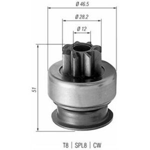 Pinion electromotor potrivit HYUNDAI ACCENT, GALLOPER I, H-1, H-1 STAREX, H100, LANTRA I, SONATA II, SONATA III, SONATA IV, TERRACAN; KIA SORENTO I 1.3-3.5 01.83- imagine