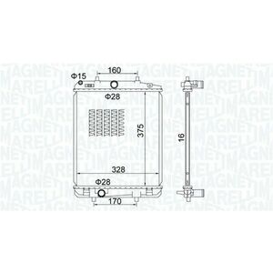 Radiator racire motor potrivit CITROEN C1; PEUGEOT 107; TOYOTA AYGO 1.4D 06.05-09.14 imagine