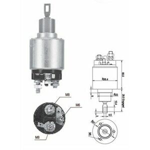 Solenoid electromotor potrivit CHEVROLET AVEO KALOS, LACETTI, NUBIRA, REZZO; DAEWOO ESPERO, KALOS, LACETTI, LANOS, NEXIA, NUBIRA, TACUMA REZZO; FIAT STILO; OPEL AGILA 1.2-1.8 09.82- imagine