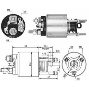 Solenoid electromotor potrivit FIAT BRAVA, BRAVO I, MAREA, PALIO, SEICENTO 600 1.0-1.4 10.95-01.10 imagine