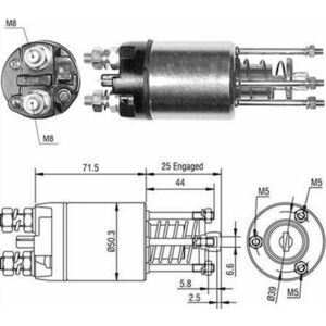 Solenoid electromotor potrivit FIAT 127, CINQUECENTO, FIORINO, PANDA, PANDA HATCHBACK, SEICENTO 600, UNO; LANCIA A 112; SEAT IBIZA I, MARBELLA 0.8 0.9 1.0 06.71-12.08 imagine