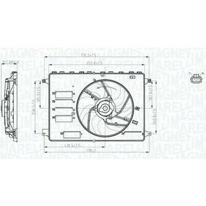 Ventilator radiator potrivit VOLVO V70 III, XC60 I; FORD GALAXY II, KUGA I, MONDEO IV, S-MAX 1.8D-2.5 05.06-02.17 imagine