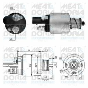 Solenoid electromotor potrivit AUDI A3, A4 B6, A6 C5, TT; SEAT ALTEA, ALTEA XL, CORDOBA, IBIZA III, IBIZA IV, IBIZA IV SC, LEON, TOLEDO III; SKODA FABIA I, FABIA II 1.4-3.6 12.99- imagine