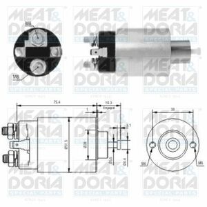 Solenoid electromotor potrivit HYUNDAI H-1, H-1 STAREX, PORTER; KIA K2500, PREGIO; MITSUBISHI stanga 300 III, L200, L200 TRITON, L400, PAJERO CLASSIC, PAJERO II 2.0 2.5D 2.8D 12.90- imagine