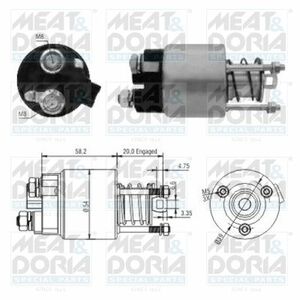 Solenoid electromotor potrivit TOYOTA AVENSIS, CARINA E VI, COROLLA, COROLLA VERSO 2.0 2.0D 03.94-03.09 imagine