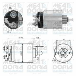 Solenoid electromotor potrivit VOLVO C30, S40 II, V50; FORD C-MAX, FIESTA IV, FIESTA V, FIESTA MINIVAN, FOCUS C-MAX, FOCUS I, FOCUS II, FUSION, PUMA; MAZDA 2 1.25 1.4 1.6 08.95-12.12 imagine