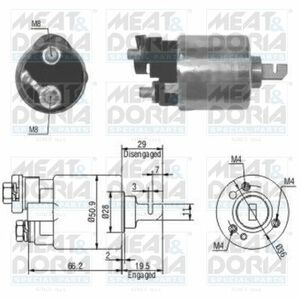 Solenoid electromotor (12V) potrivit HONDA ACCORD VI, CIVIC V, CIVIC VI, CIVIC VII, CONCERTO, CR-V II, CRX I, JAZZ I, JAZZ II 1.2-3.0 10.83-07.08 imagine