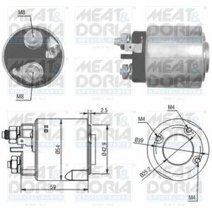 Solenoid electromotor (12V) potrivit NISSAN KUBISTAR; RENAULT CLIO I, CLIO II, CLIO III, KANGOO, KANGOO EXPRESS, MODUS, THALIA I, TWINGO I, TWINGO II 1.2-1.5D 01.96- imagine