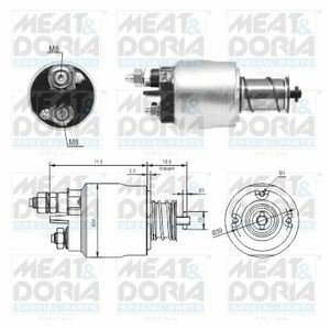 Solenoid electromotor potrivit ABARTH 500 595 695, 500C 595C 695C, GRANDE PUNTO; ALFA ROMEO GIULIETTA, MITO; CHRYSLER DELTA; FIAT 500, 500 C, BRAVA, BRAVO I 0.9-1.8 02.95- imagine